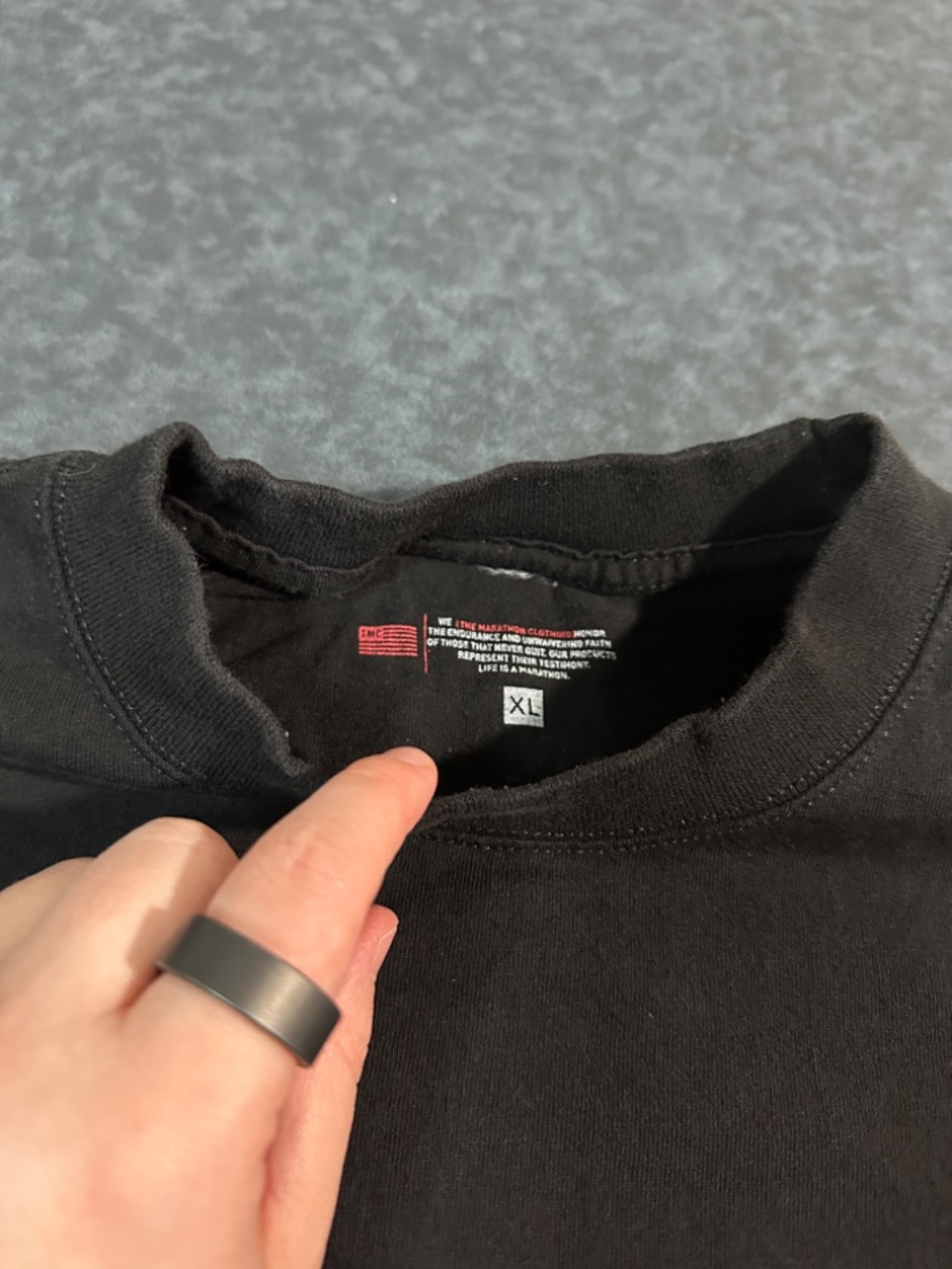 The Marathon Continues Clothing Crenshaw Script Logo Black/Grey T Shirt Size XL - Picture 8 of 9
